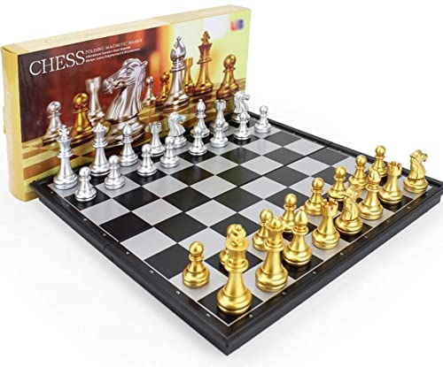 Reise-Schachspiel, Schachbrett-Set, magnetisches Schachbrett für Kinder und Erwachsene, faltbares und tragbares Spielbrett für unterwegs für Kinder und Erwachsene von FGDIUCVN