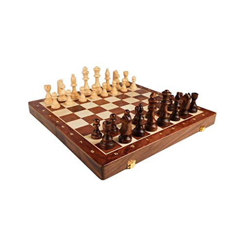 Reiseschachspiel, Holzbrettspiele Schachspiel für Erwachsene, Klappschachspiel Spielbrett Handgefertigtes Schach Enthält Zusätzliche Könige Und Königinnen von FGDIUCVN