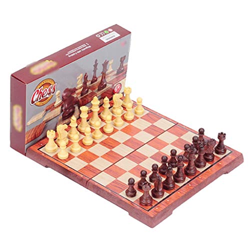 Schach, zusammenklappbar, magnetisches Reiseschachspiel, Kunststoff, internationales Schachspiel, Geschenk für Schachliebhaber und -lernende, Schachspiel von FGDIUCVN