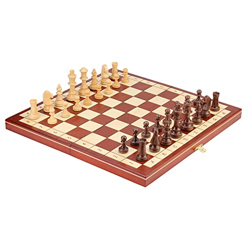 Schach 40 x 40 cm Holzschachspiel Holzfiguren Dame Mittelalterliches Schach Schachbrett Brettspiel Internationales Schach von FGDIUCVN