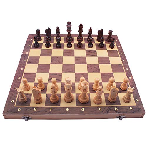 Schach Magnetisches Schachspiel Hölzernes Klappschachbrett mit Aufbewahrungsfächern Reiseschachbrettspielsets für Kindertagsgeschenk Schachspiel von FGDIUCVN