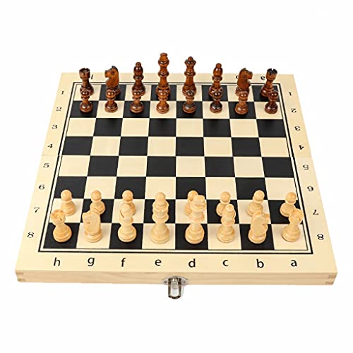 Schach Magnetisches Schachspiel Holzschachbrettspielset mit Edelstahlschnallen und Aufbewahrungsfächern 2 zusätzliche Damen Schachspielset Schach für Erwachsene von FGDIUCVN