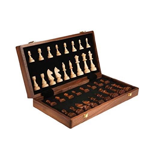 Schach Massivholz Set Holz Klappbrettspiel Enthält 2 Königinnen, für Kinder und Erwachsene Schachspiele von FGDIUCVN
