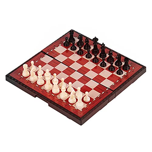 Schach Schach Reiseschachspiel Kunststoffschachspiel mit klappbarem magnetischem Schachbrett Tragbares Schachspiel Brettspiel für Kinder Schachspiel von FGDIUCVN