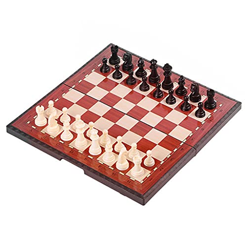 Schach Schach Reiseschachspiel Kunststoffschachspiel mit klappbarem magnetischem Schachbrett Tragbares Schachspiel Brettspiel für Kinder Schachspiel von FGDIUCVN
