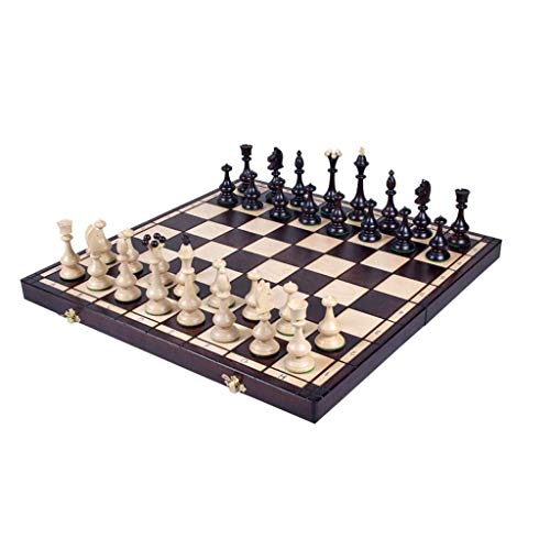 Schach Schachspiel, 16"x16" faltbares hölzernes Standard-Schachspielbrett-Set mit hölzernen Schachfiguren Aufbewahrungsbrett Schachbrett von FGDIUCVN