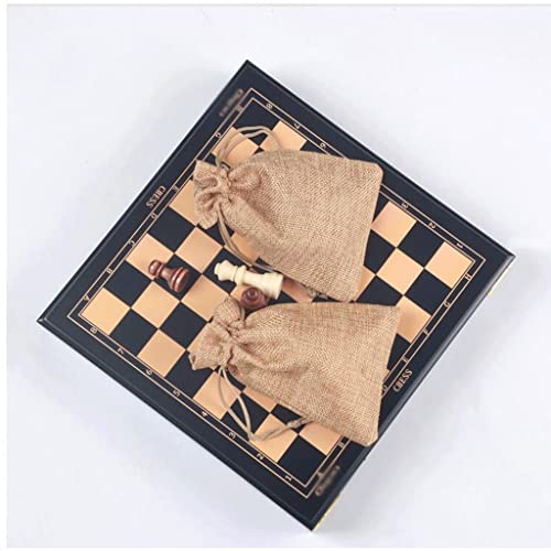 Schach Tragbares Schachspiel aus Holz, Mini-Strategiebrettspiel aus Massivholz für Erwachsene, 2,1-Zoll-Königsschachbrett von FGDIUCVN