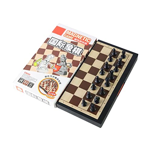 Schachbrett, magnetisches Schachspiel aus Kunststoff, tragbares Schachbrettset, Reise-Klappschachspiel, Lernspielzeug für Anfänger, Schachspiele von FGDIUCVN