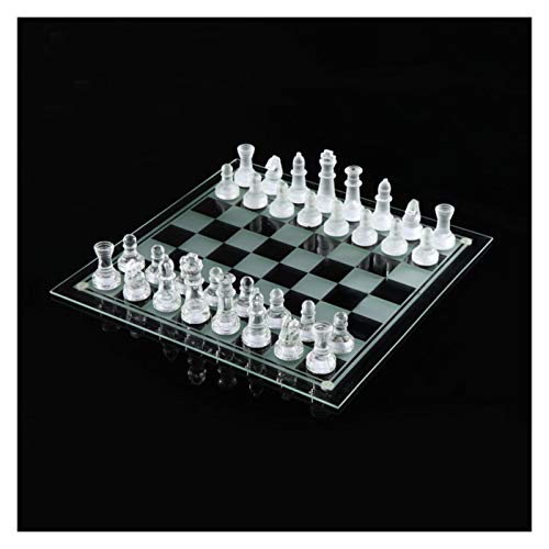 Schachbrett, tragbares Schachspiel aus Glas, klares, Elegantes Design, langlebige Struktur, vollständige Funktionen, leicht zu tragen, sorgt für Stabilität und perfekte von FGDIUCVN
