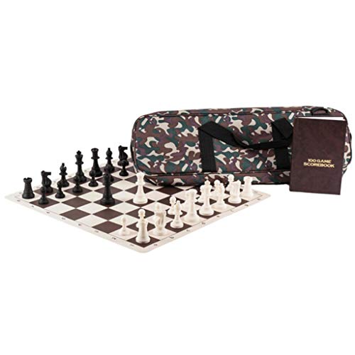Schachbrett, tragbares Turnier-Roll-Up-Schachspiel mit Reisetasche, Schachbrett aus Silikonkautschuk, Schachrekordbuch, Schachfigur für Kinderschachspiele von FGDIUCVN