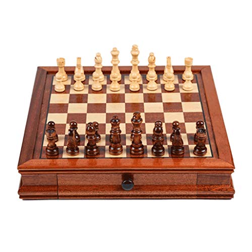 Schachbrett, tragbares handgefertigtes magnetisches Schachspiel – Schachbrett und Schachfiguren aus Massivholz mit Aufbewahrung im Schubladenstil, pädagogisches Brettspie von FGDIUCVN