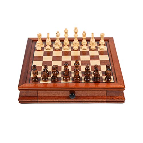 Schachbrett, tragbares magnetisches Schach, Holzschachspiel, tragbares Schubladen-Typ, personalisierte Schachfigurenaufbewahrung, interaktives Spiel für Erwachsene und K von FGDIUCVN