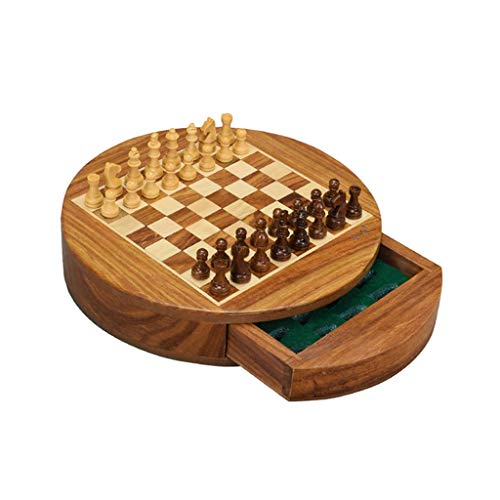 Schachbrett, tragbares magnetisches Schachspiel, Brettspiele aus Holz, Schachspiel für Erwachsene, zusammenklappbares Schachspielbrett mit magnetisch gefertigten Schach- von FGDIUCVN