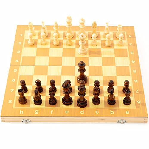 Schachbrett, tragbares magnetisches Schachspiel aus Holz – 2 zusätzliche Damen – zusammenklappbare, tragbare Reise-Schachbrettspiel-Sets mit Aufbewahrungsfächern für SPI von FGDIUCVN