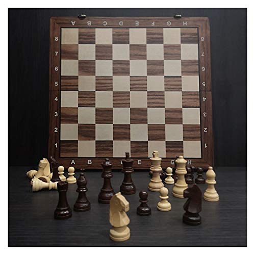 Schachbrett-Set, zusammenklappbar, tragbares Schachspiel, Holzschachspiel, Schachbrett, 38,1 x 38,1 cm, Schachspiel, internationales Schachspiel für Kinder und Erwachsene von FGDIUCVN