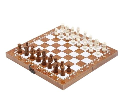Schachbrett-Set Schachspiel Schach Holzschach Klappbares Internationales Schachspiel Figuren-Set Brettspiel Schachfiguren-Sammlung Tragbares Schachspiel Schachbretter von FGDIUCVN