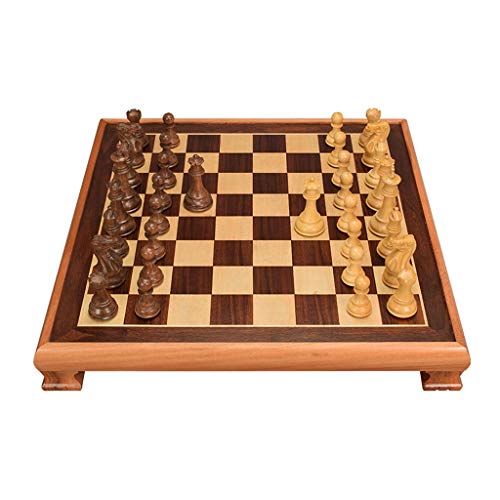 Schachbrett Tragbares Schach Hochwertige Schachfiguren aus Massivholz Großes dreidimensionales Schachbrett aus Holz speziell für Schachspiele Schachspiele von FGDIUCVN