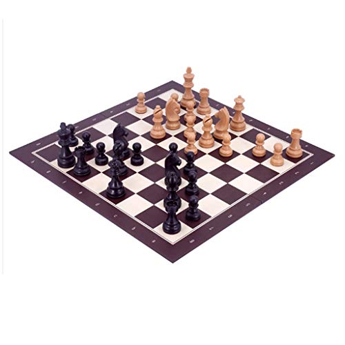 Schachbrett Tragbares Schachspiel Faltbares Schachspiel aus Holz, Brett + Schachfiguren 48x48cm/18,8x18,8 Zoll Schachspiele von FGDIUCVN