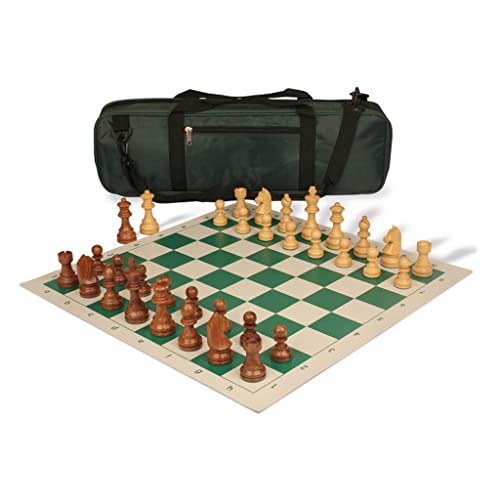 Schachspiel, 20,5-Zoll-Schachspiel, Lederschachbrett, Holzschachfiguren mit Handtasche, Reiseschachspielset für Erwachsene im Freien, Anfänger, Internationales Schach von FGDIUCVN