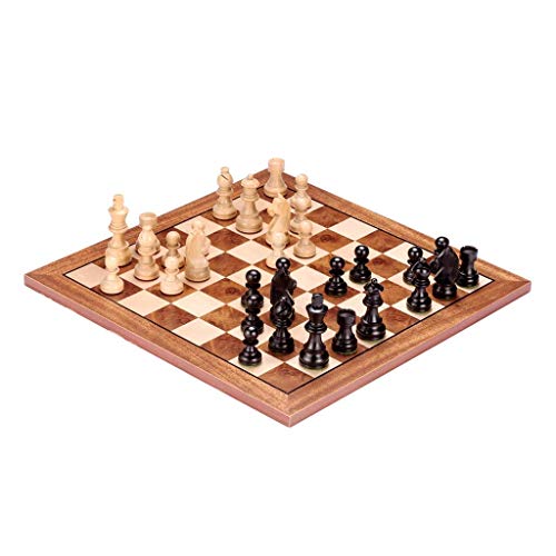 Schachspiel, professionelles tragbares Schach aus Massivholz, handgeschnitztes Schach mit Aufbewahrungstasche von FGDIUCVN