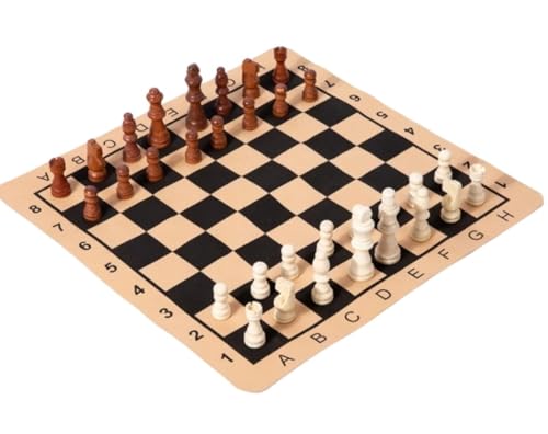 Schachspiel Internationales Schach Schach Natürliches Holz Faltbares Schachspiel mit handgefertigten Aufbewahrungsfächern für Schachfiguren Schachbrett-Sets für Erwachsen von FGDIUCVN