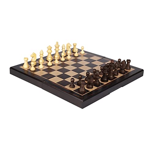 Schachspiel Magnetisches Schachspiel 13" Klappbares Schachbrettset aus Holz mit Aufbewahrungsfächern für die Figuren Reiseschachspielset für Anfänger und Erwachsene Inte von FGDIUCVN