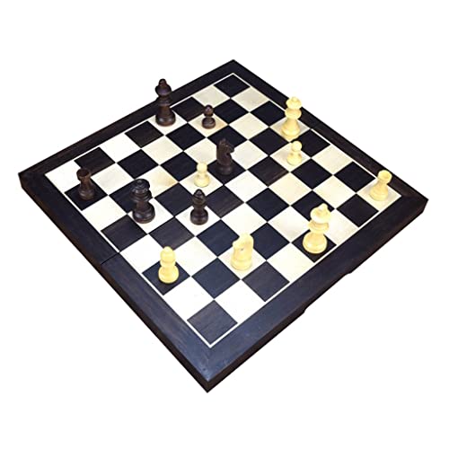 Schachspiel Magnetisches Schachspiel 13" Klappbares Schachbrettset aus Holz mit Aufbewahrungsfächern für die Figuren Reiseschachspielset für Anfänger und Erwachsene Inte von FGDIUCVN