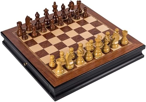 Schachspiel Schachspiel mit Zwei Schubladen Kreatives Schachspiel aus Holz Leicht und einfach zu tragen Bieten Sie Geschenke für Schachliebhaber und -lernende Internation von FGDIUCVN