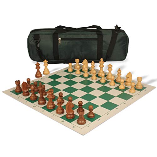 Schachspiel Standard-Turnierschachspiel für Reisespiele Enthält Schachfiguren aus Massivholz, Schachbrett aus Leder, Schachspiel-Rucksack Internationales Schach von FGDIUCVN