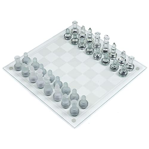 Schachspiel aus Glas, transparentes Schachbrettspielset mit Schachfiguren aus mattiertem Glas, Lernspielzeug für Familienfeiern, Anfänger, Erwachsene, Internationale Scha von FGDIUCVN