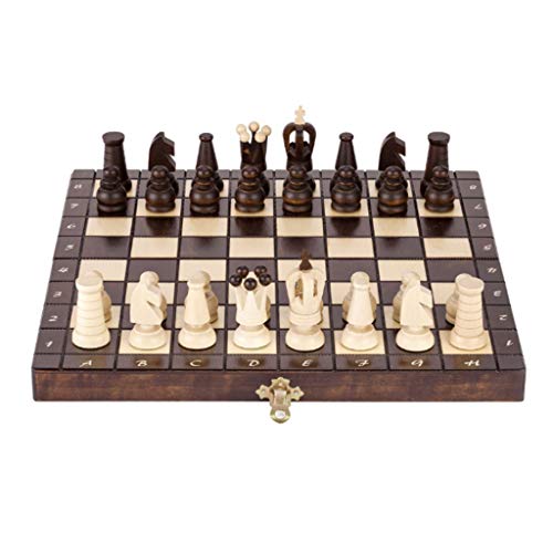 Schachspiel aus Holz, tragbares Schachspiel, faltbares Brett, Schachbrett mit Schachfiguren-Aufbewahrungsschlitz, Lernspielzeug für Menschen, Schachgeschenke von FGDIUCVN