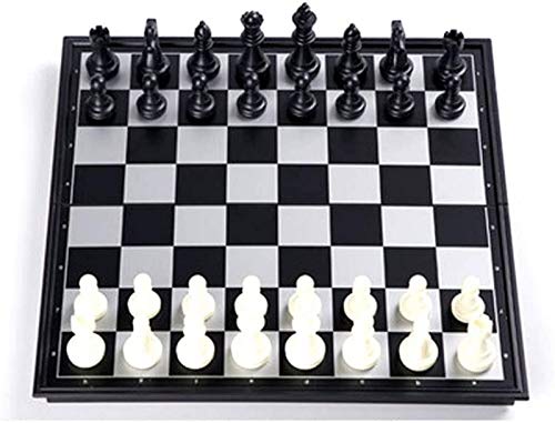Schachspiel aus Kunststoff, magnetisches Reiseschachspiel mit Brett, das zum Aufbewahrungsfach Wird, tolles Reisespielzeugset mit klappbarem Schachbrett, Schach von FGDIUCVN