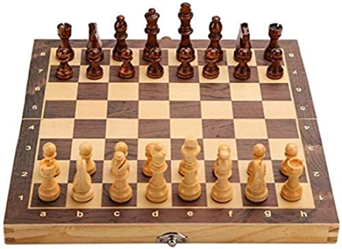 Schachspiel für Erwachsene Schachspiel Klappschachspiel, Holzbrettspiel Magnetschach Handgefertigte Schachfiguren Reise Internationale Brettspiele Schachspiele von FGDIUCVN