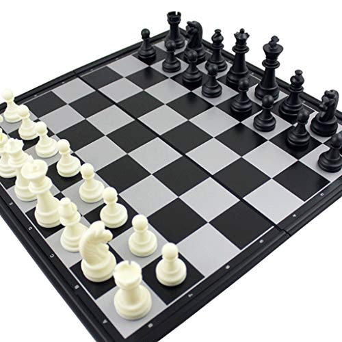 Tragbares Schachspiel, magnetisches Schachspiel für Kinder, Erwachsene und Anfänger, Kunststoff-Schachspiel, großes, faltbares internationales Schachbrettspiel-Set, Lerns von FGDIUCVN