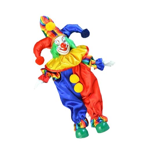 FGDTREE 38 cm Farbenfrohe Kostüm Lächelnde Porzellan Clown Figur Puppen Für Kreatives Geschenk Zu Hause Dekore Und Fest Feier von FGDTREE