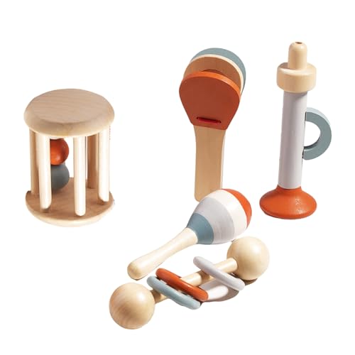 FGDTREE 5PCS Holz Musik Set Spielzeug Für Kindergarten Kinder Sensorischen Erleuchtungen Instrument Spielzeug Baby Auditive Spielzeug Kinder Geschenke von FGDTREE