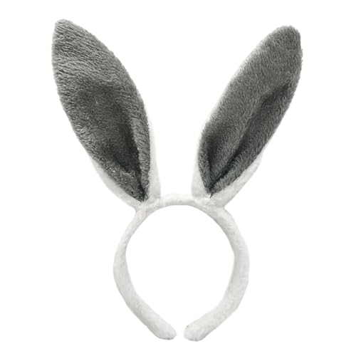 FGDTREE Cosplay Hasen Hairhoop Tier Ohr Haarband Pelz Plüsch Stirnband Kostüm Zubehör Weiblich Mädchen Thema Party Kopfbedeckung von FGDTREE