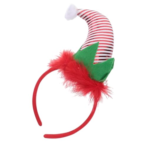 FGDTREE Feathered Santa Hat Headband Christmas Headwear Christmas Party Photo Props Santa Hat Party Headwear Cosplay Accessories von FGDTREE