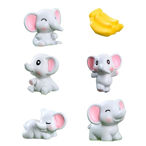 FGDTREE Harz Elefant Figur Statue Cartoon Elefant Modell Figur Statue Büro Tisch Teich Layout Niedliche Kuchen von FGDTREE