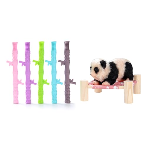 FGDTREE Kieselgel Panda Kleines Realistisches Kieselgel Mit Kiesel Gel Panda Accessoires Lifelikes Reborns Puppen Für Kinder von FGDTREE