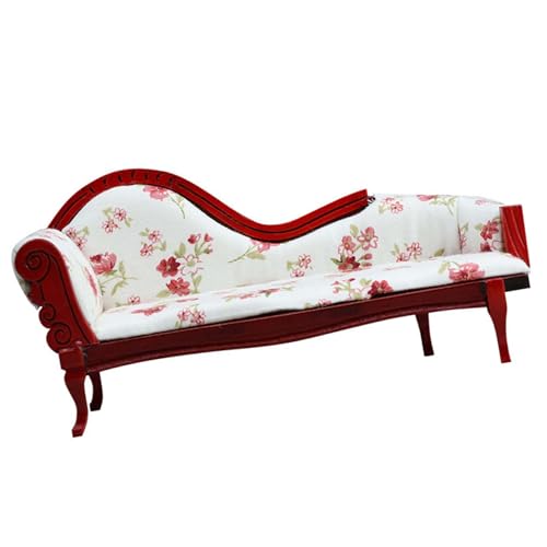 FGDTREE Schlafzimmer Lounger Bett Miniaturmöbel Modell Dolls Houses Accessoire Realistische Blumenblatt Playset 1:12 von FGDTREE