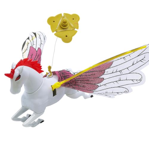 FGDTREE Schwebende Pferdeflügel Ausgefallene Flapping Toy Kids Cosplay Foto Requisiten Halloween Leuchten Klappflügel Pull Seil von FGDTREE