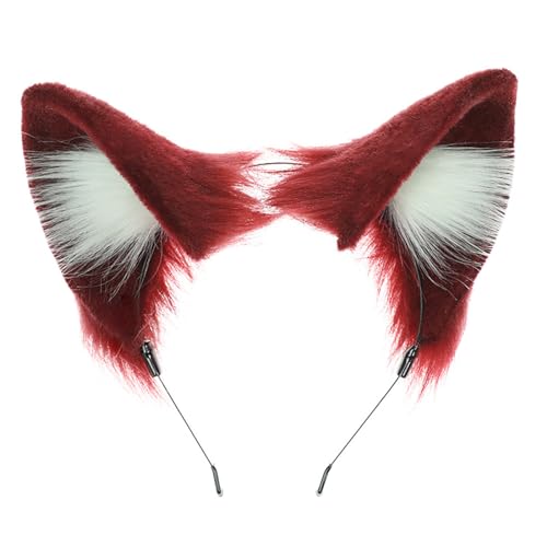 FGDTREE Wolf Ohr Stirnband Kätzchen Mädchen Cosplay Zubehör Ohren Fursuit Maskerade Halloween Cosplay Party von FGDTREE