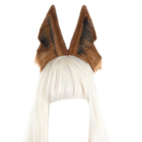 FGDTREE Wolf Ohr Stirnband Schwanz Mädchen Cosplay Zubehör Ohren Fursuit Maskerade Halloween Cosplay Party von FGDTREE