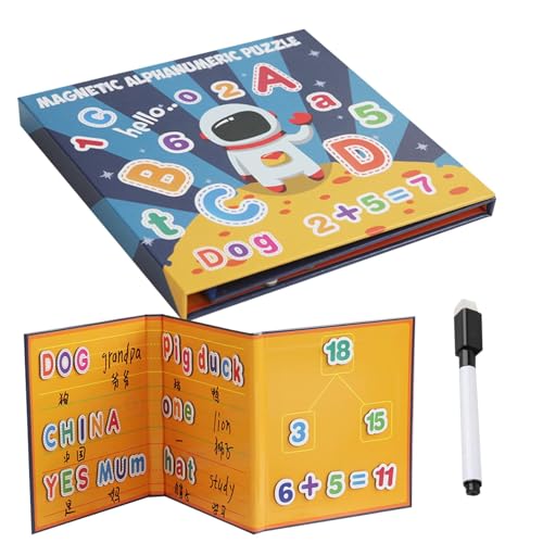 Magnetische Puzzle-Aufkleber, Zahlen Lernspielzeuge,Magnetische Spielaufkleber - Starke magnetische Vorschul-Lerntafel, bunte Buchstaben des Alphabets, multifunktional für Kinder von FGTGWFC