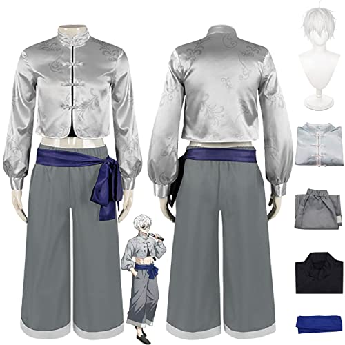 FGTXHYX Anime Blue Lock Nagi Seishirou Cosplay Kostüm Outfit Chinesischer Kung Fu Tang Anzug Perücke Komplettset Halloween Karneval Party Uniform Dress Up für Männer Jungen (M) von FGTXHYX