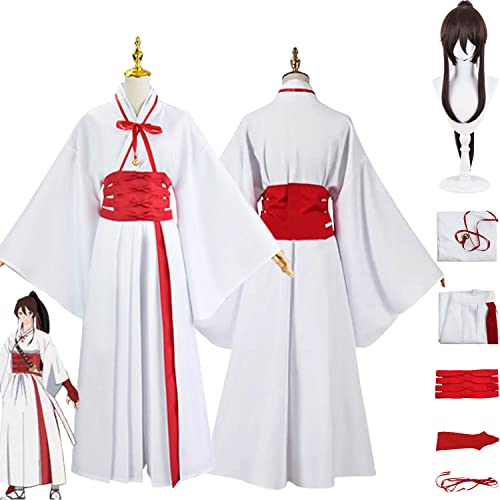 FGTXHYX Anime Yamada Asaemon Sagiri Cosplay Kostüm Outfit Jigoku Raku Uniform Kimono Perücke Kopfschmuck Full Set Halloween Karneval Party Dress Up Anzug für Frauen Mädchen (L) von FGTXHYX