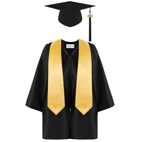 FGUUTYM Abschlusskleider Lang Kindergarten Abschlusskleid Kappe Quaste Set Graduierungskostüm Kinder Abschluss Talar mit Doktorhut Kindergarten Vorschule Abschlussfeier Graduation Cap Gown Stole von FGUUTYM