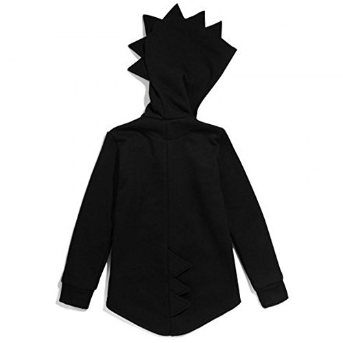 FGUUTYM Matrosen Kostüm Kinder Jacke Dinosaurier Kapuze mit Kopfbezug für Mäntel Erstausstattung Neugeborene Kleidung Junge (Black, 110) von FGUUTYM