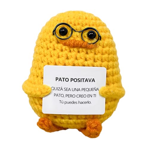 FHBHJNATC Positive Gifts, Handgefertigter Artikel, Strickpuppe, Geeignet Für Abschiedsgeschenk Zur Aufmunterung Von Freunden, Zimmerparty Niedliche Strickdekoration Spanische Version von FHBHJNATC